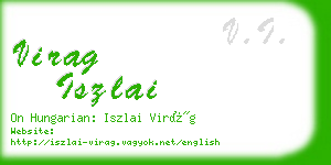 virag iszlai business card